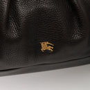 BURBERRY Shoulder Bag Leather Black Gold Auth 134105-17