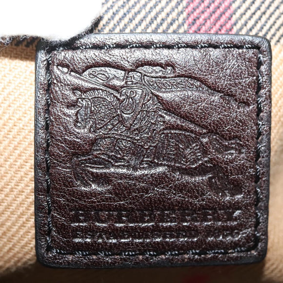 BURBERRY Shoulder Bag Leather Black Gold Auth 134105