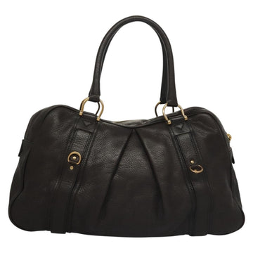 BURBERRY Shoulder Bag Leather Black Gold Auth 134105 - 0