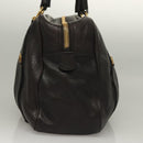 BURBERRY Shoulder Bag Leather Black Gold Auth 134105-3