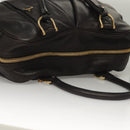 BURBERRY Shoulder Bag Leather Black Gold Auth 134105-6