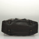 BURBERRY Shoulder Bag Leather Black Gold Auth 134105-5