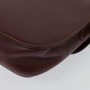 CARTIER Must Line Shoulder Bag Leather Bordeaux Gold Auth 134112-16