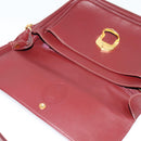 CARTIER Must Line Shoulder Bag Leather Bordeaux Gold Auth 134112-10
