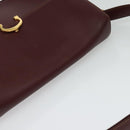 CARTIER Must Line Shoulder Bag Leather Bordeaux Gold Auth 134112-6