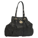 VERSACE Tote Bag Leather Black Gold Auth 134124-1
