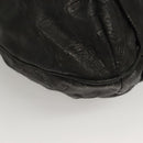 VERSACE Tote Bag Leather Black Gold Auth 134124-9