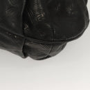 VERSACE Tote Bag Leather Black Gold Auth 134124-14