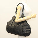 VERSACE Tote Bag Leather Black Gold Auth 134124-20