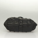 VERSACE Tote Bag Leather Black Gold Auth 134124-5