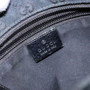 GUCCI GG Canvas Web Sherry Line Shoulder Bag Black Silver 146309 Auth 134126-18