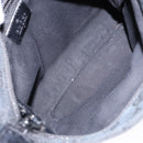 GUCCI GG Canvas Web Sherry Line Shoulder Bag Black Silver 146309 Auth 134126-11