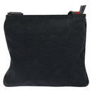 GUCCI GG Canvas Web Sherry Line Shoulder Bag Black Silver 146309 Auth 134126-2