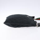 GUCCI GG Canvas Web Sherry Line Shoulder Bag Black Silver 146309 Auth 134126-3