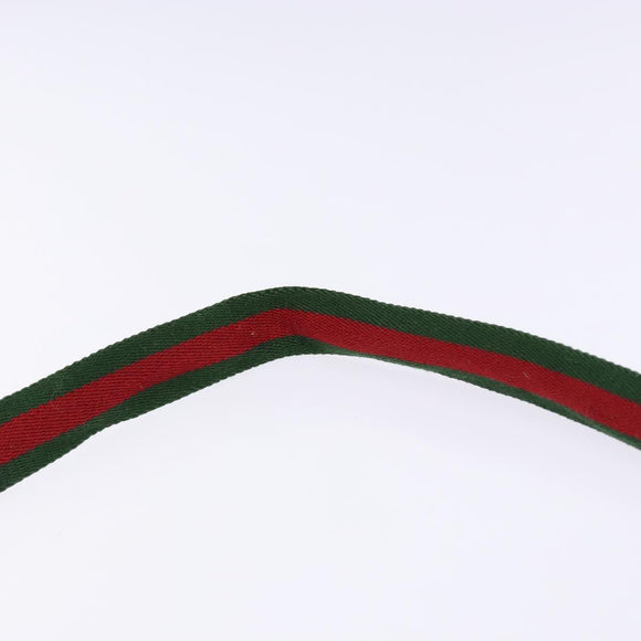 GUCCI GG Canvas Web Sherry Line Shoulder Bag Black Silver 146309 Auth 134126