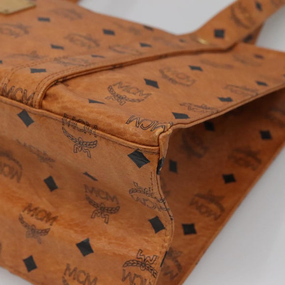 MCM Logogram Vicetos Shoulder Bag PVC Leather Brown Gold Auth 134128