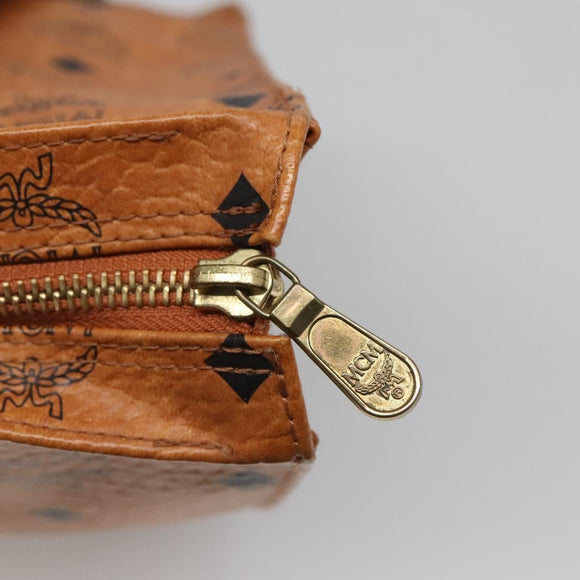 MCM Logogram Vicetos Shoulder Bag PVC Leather Brown Gold Auth 134128