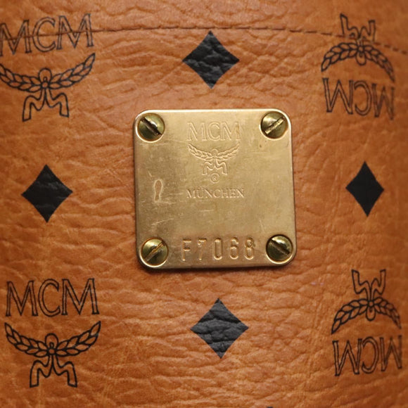 MCM Logogram Vicetos Shoulder Bag PVC Leather Brown Gold Auth 134128