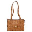 MCM Logogram Vicetos Shoulder Bag PVC Leather Brown Gold Auth 134128-2