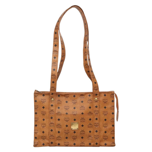 MCM Logogram Vicetos Shoulder Bag PVC Leather Brown Gold Auth 134128