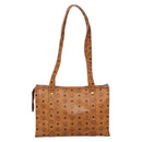 MCM Logogram Vicetos Shoulder Bag PVC Leather Brown Gold Auth 134128-3