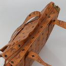 MCM Logogram Vicetos Shoulder Bag PVC Leather Brown Gold Auth 134128-6