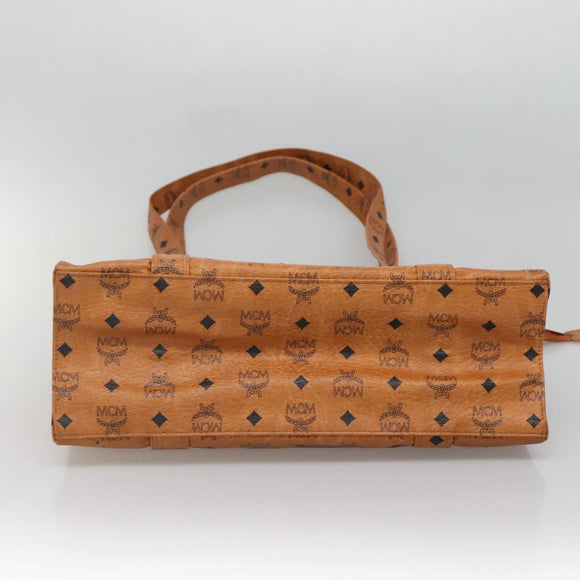 MCM Logogram Vicetos Shoulder Bag PVC Leather Brown Gold Auth 134128