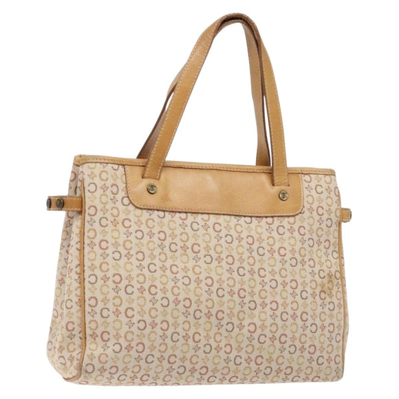 CELINE C Macadam Canvas Hand Bag Beige Auth 134129