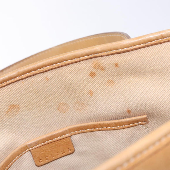 CELINE C Macadam Canvas Hand Bag Beige Auth 134129