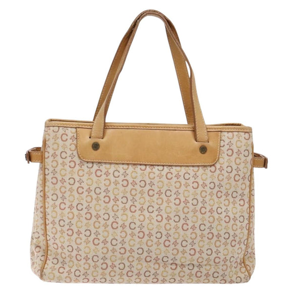 CELINE C Macadam Canvas Hand Bag Beige Auth 134129