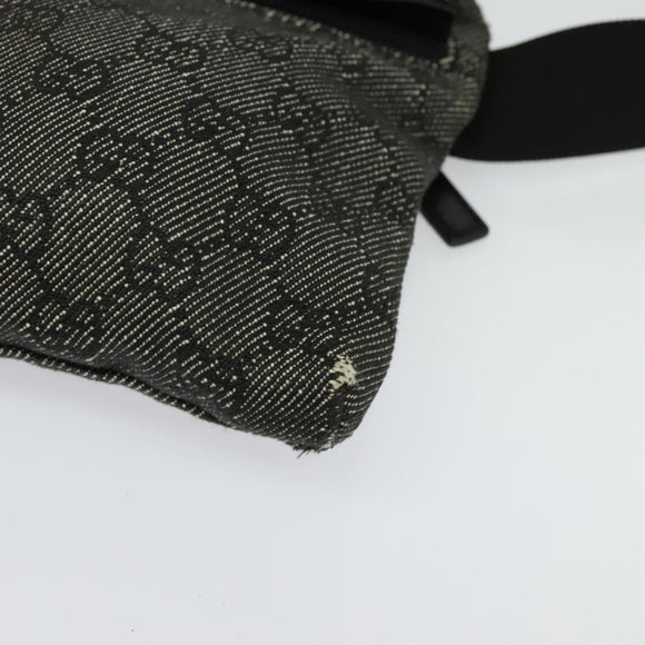 GUCCI GG Canvas Waist bag Gray Silver 28566 Auth 134140