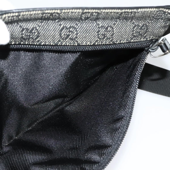 GUCCI GG Canvas Waist bag Gray Silver 28566 Auth 134140