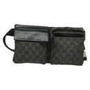 GUCCI GG Canvas Waist bag Gray Silver 28566 Auth 134140-13