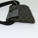 GUCCI GG Canvas Waist bag Gray Silver 28566 Auth 134140-3