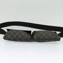 GUCCI GG Canvas Waist bag Gray Silver 28566 Auth 134140-5