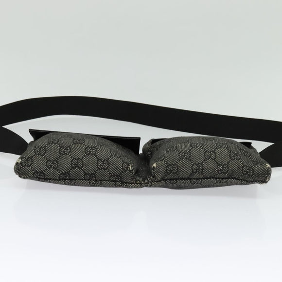 GUCCI GG Canvas Waist bag Gray Silver 28566 Auth 134140