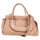 Chloe Everston Hand Bag Leather 2way Beige Gold Auth 134169V-1