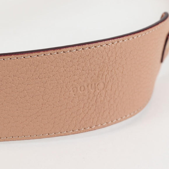 Chloe Everston Hand Bag Leather 2way Beige Gold Auth 134169V