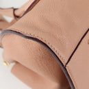 Chloe Everston Hand Bag Leather 2way Beige Gold Auth 134169V-15