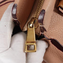 Chloe Everston Hand Bag Leather 2way Beige Gold Auth 134169V-20