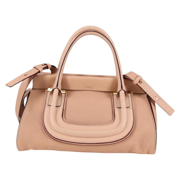 Chloe Everston Hand Bag Leather 2way Beige Gold Auth 134169V - 0