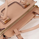Chloe Everston Hand Bag Leather 2way Beige Gold Auth 134169V-6