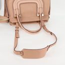 Chloe Everston Hand Bag Leather 2way Beige Gold Auth 134169V-9