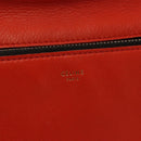 CELINE Edge Hand Bag Leather Orange Silver Auth 134171-15