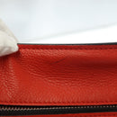 CELINE Edge Hand Bag Leather Orange Silver Auth 134171-16