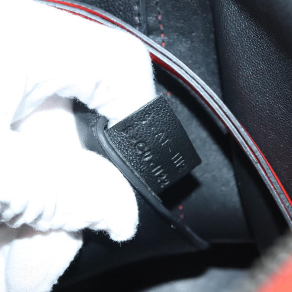 CELINE Edge Hand Bag Leather Orange Silver Auth 134171