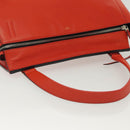 CELINE Edge Hand Bag Leather Orange Silver Auth 134171-7