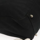 FENDI Hand Bag Cotton Black Silver Auth 134172-8