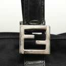 FENDI Hand Bag Cotton Black Silver Auth 134172-9