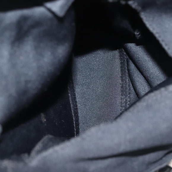 FENDI Hand Bag Cotton Black Silver Auth 134172